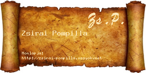 Zsirai Pompilla névjegykártya